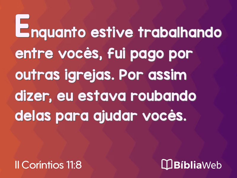 II Coríntios 11:8 em imagem para compartilhar