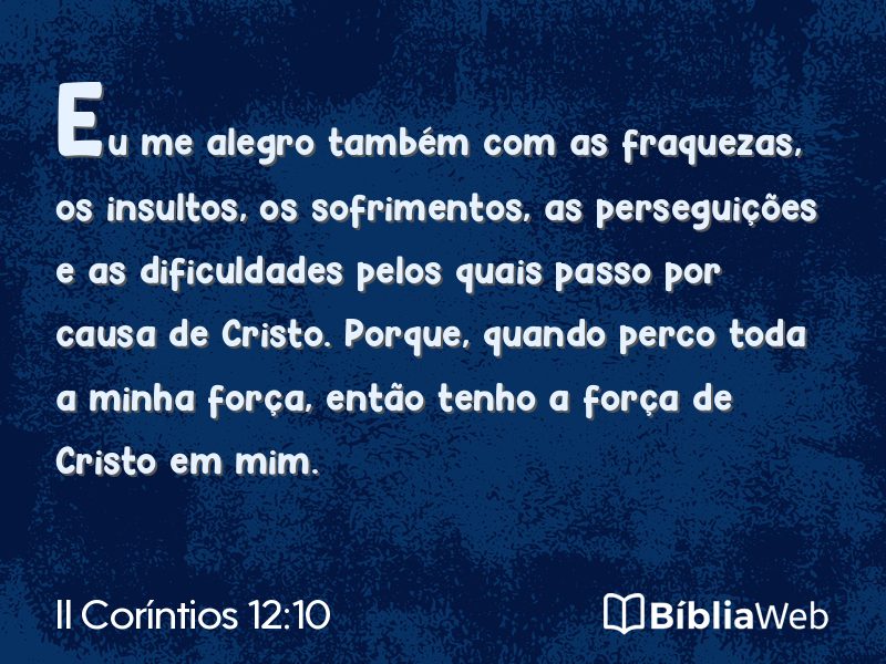 II Coríntios 12:10 em imagem para compartilhar