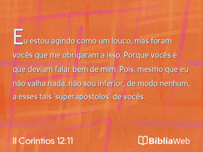 II Coríntios 12:11 em imagem para compartilhar