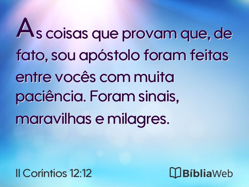 II Coríntios 12:12 em imagem para compartilhar