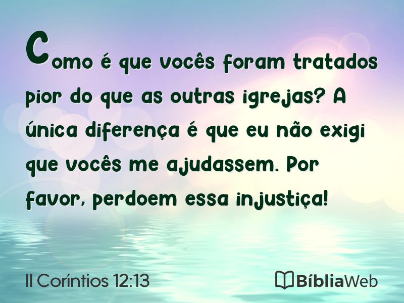 II Coríntios 12:13 em imagem para compartilhar