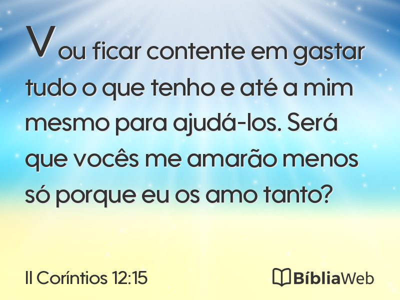 II Coríntios 12:15 em imagem para compartilhar