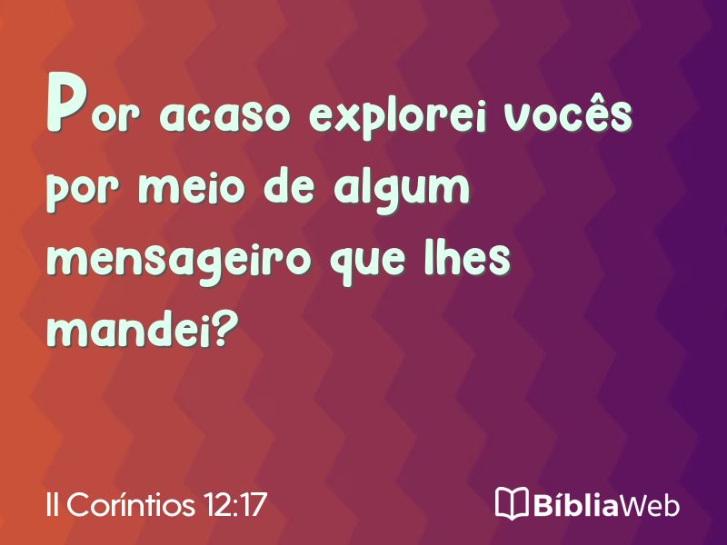 II Coríntios 12:17 em imagem para compartilhar