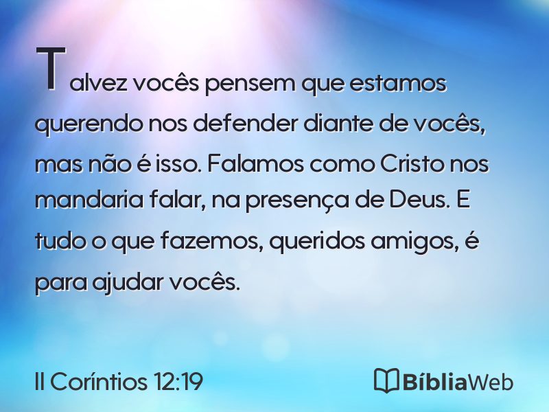 II Coríntios 12:19 em imagem para compartilhar