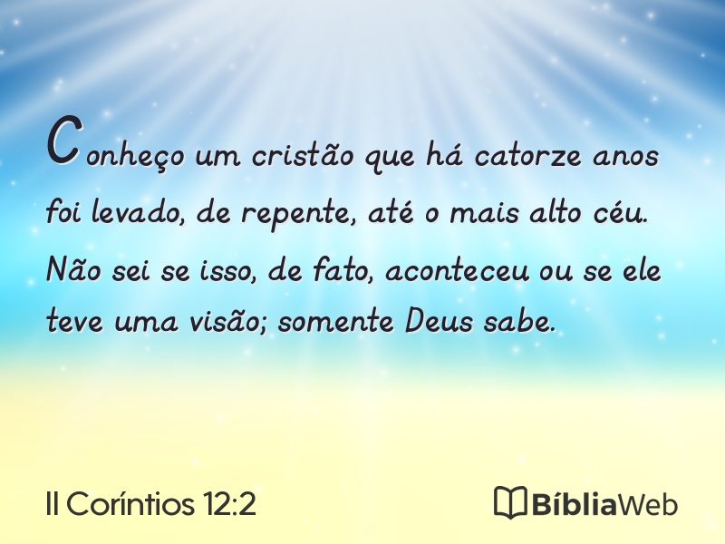 II Coríntios 12:2 em imagem para compartilhar
