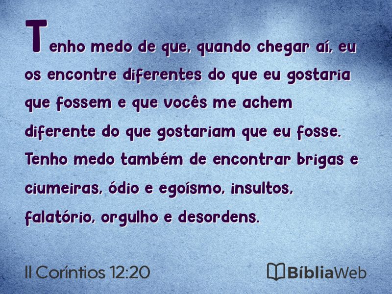 II Coríntios 12:20 em imagem para compartilhar