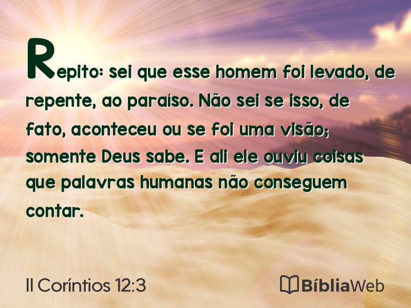 II Coríntios 12:3 em imagem para compartilhar