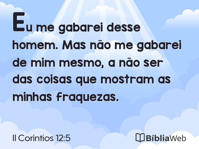II Coríntios 12:5 em imagem para compartilhar