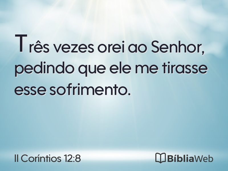 II Coríntios 12:8 em imagem para compartilhar