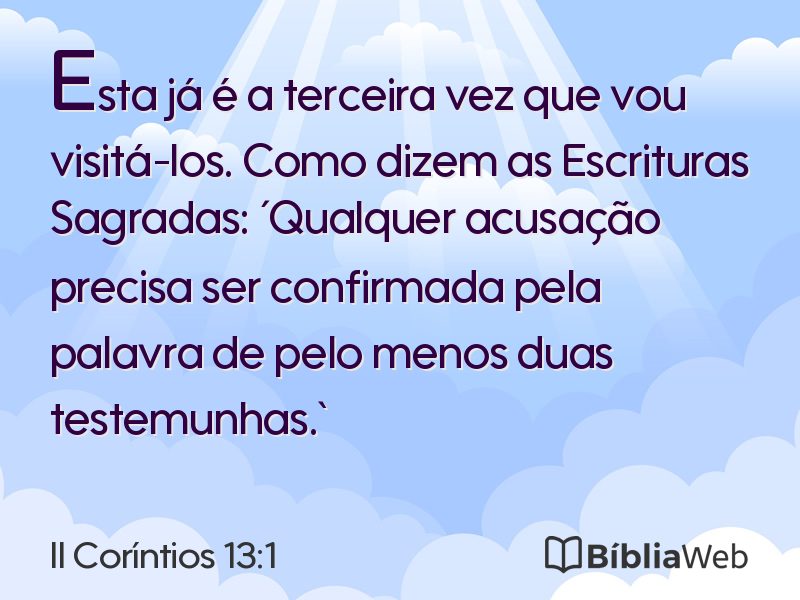 II Coríntios 13:1 em imagem para compartilhar