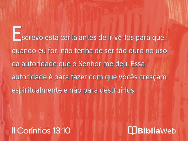 II Coríntios 13:10 em imagem para compartilhar