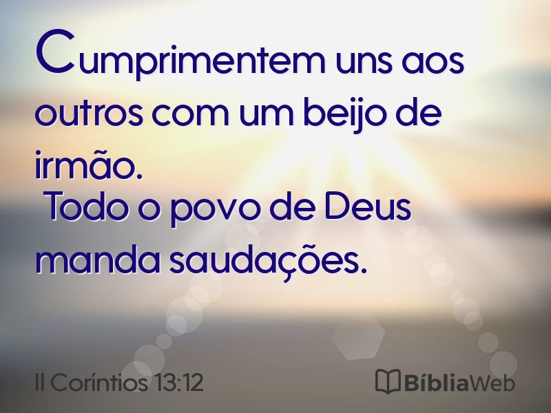 II Coríntios 13:12 em imagem para compartilhar