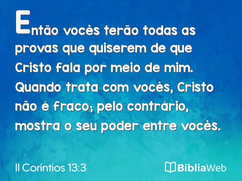 II Coríntios 13:3 em imagem para compartilhar