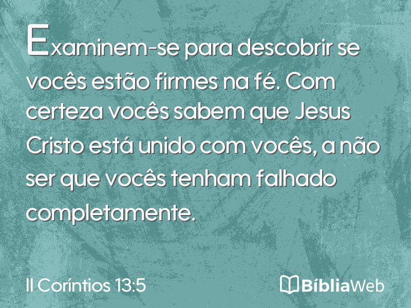 II Coríntios 13:5 em imagem para compartilhar