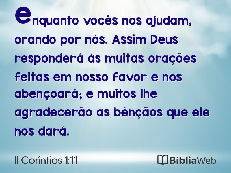II Coríntios 1:11 em imagem para compartilhar