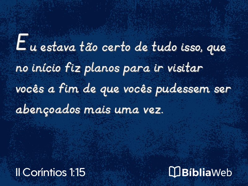 II Coríntios 1:15 em imagem para compartilhar
