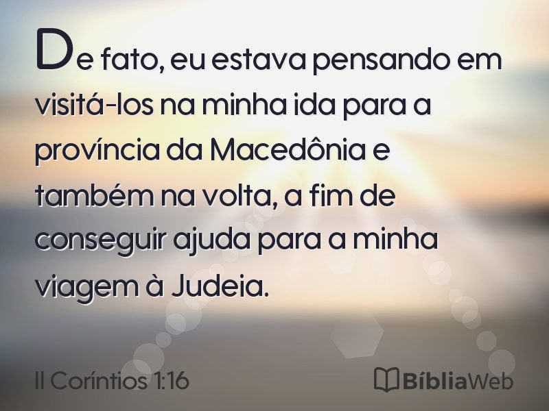 II Coríntios 1:16 em imagem para compartilhar