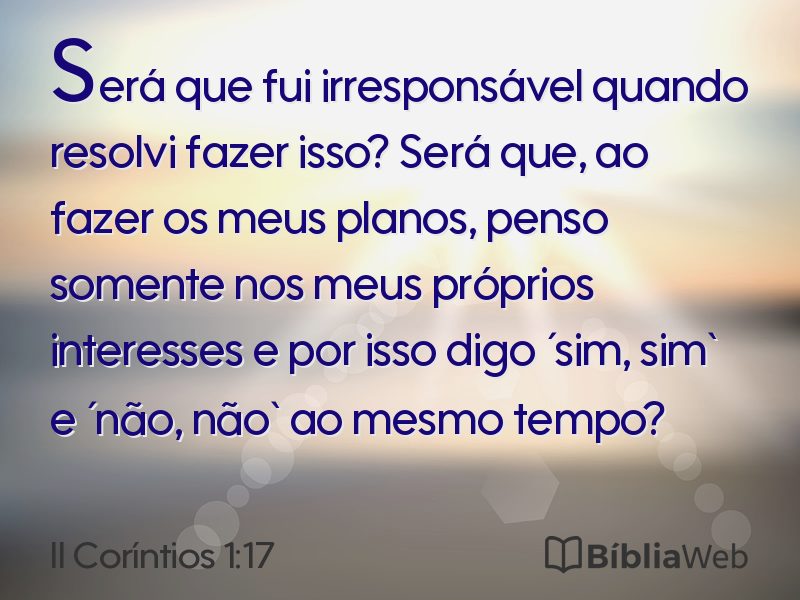 II Coríntios 1:17 em imagem para compartilhar