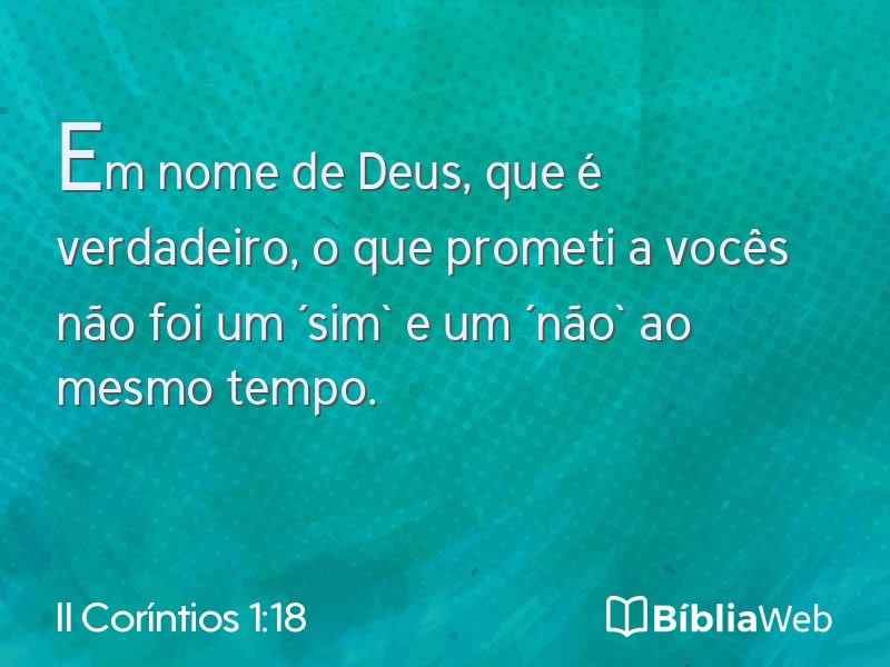 II Coríntios 1:18 em imagem para compartilhar