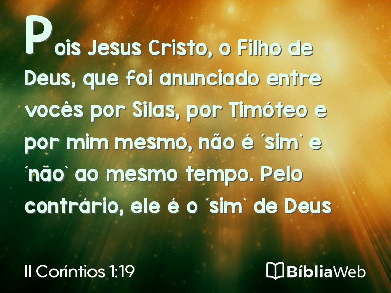II Coríntios 1:19 em imagem para compartilhar