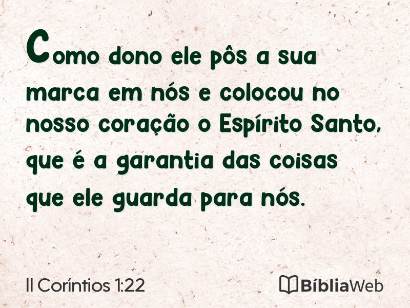 II Coríntios 1:22 em imagem para compartilhar