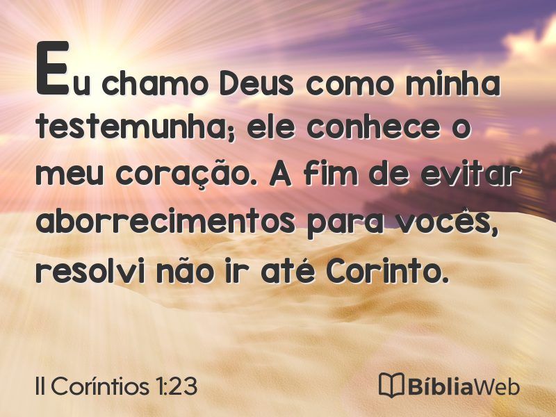 II Coríntios 1:23 em imagem para compartilhar