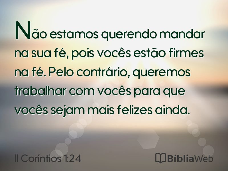 II Coríntios 1:24 em imagem para compartilhar