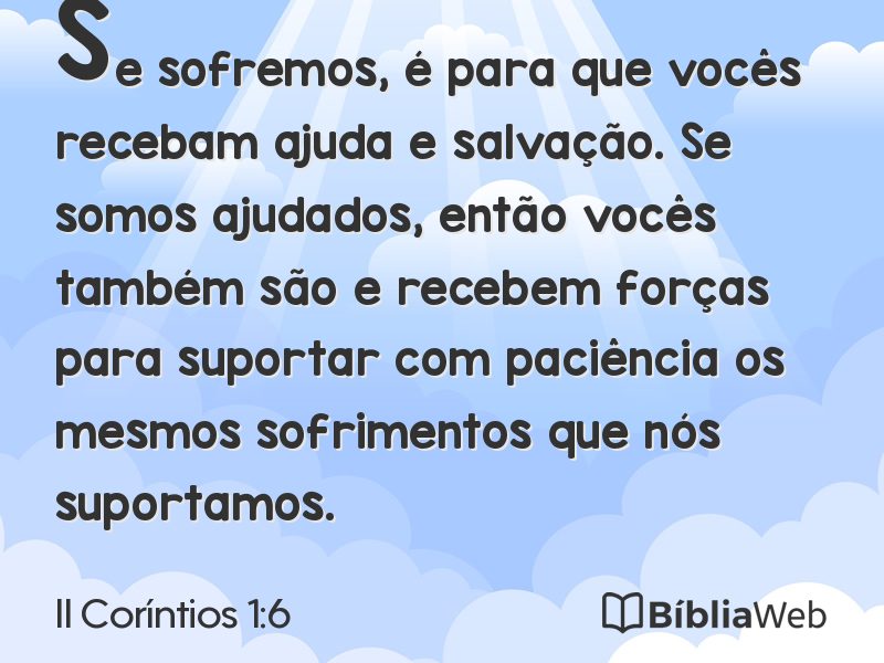 II Coríntios 1:6 em imagem para compartilhar