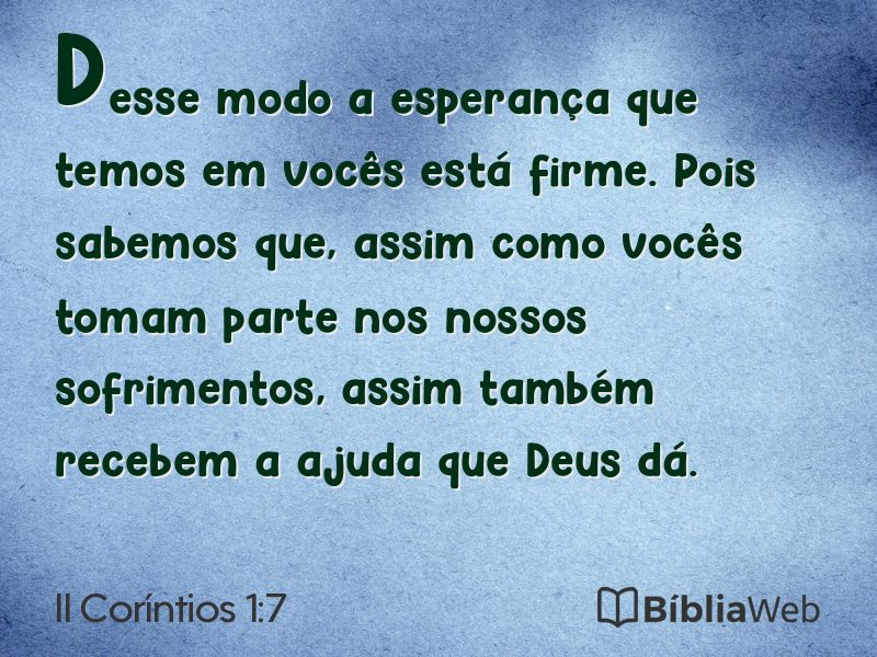 II Coríntios 1:7 em imagem para compartilhar