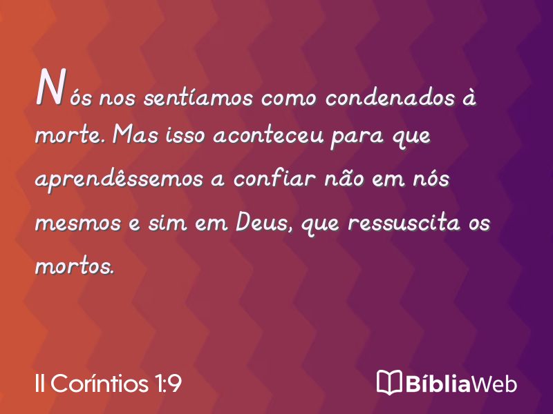 II Coríntios 1:9 em imagem para compartilhar