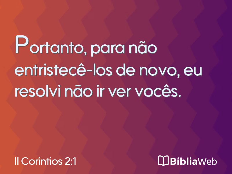 II Coríntios 2:1 em imagem para compartilhar