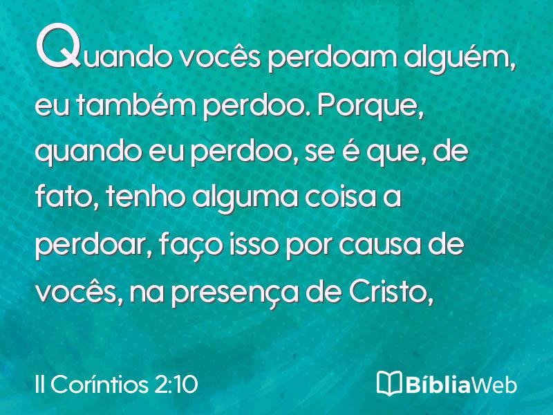 II Coríntios 2:10 em imagem para compartilhar