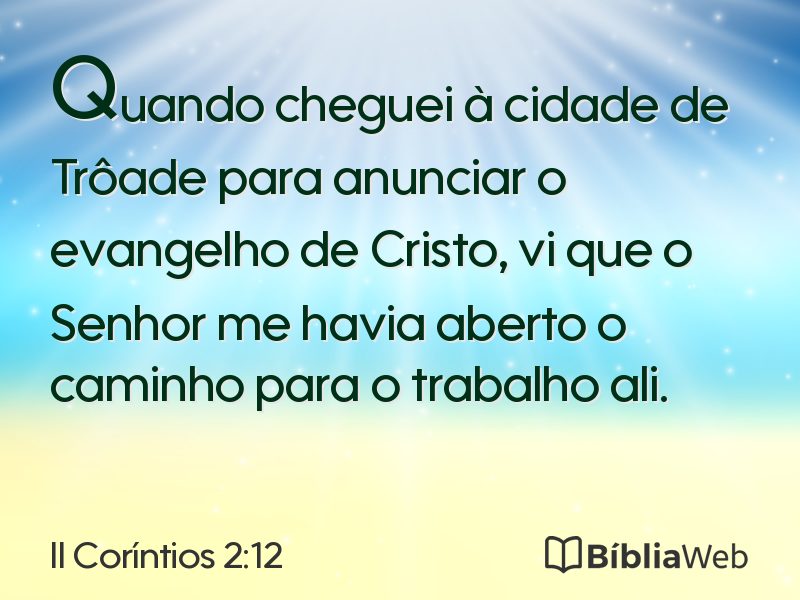 II Coríntios 2:12 em imagem para compartilhar