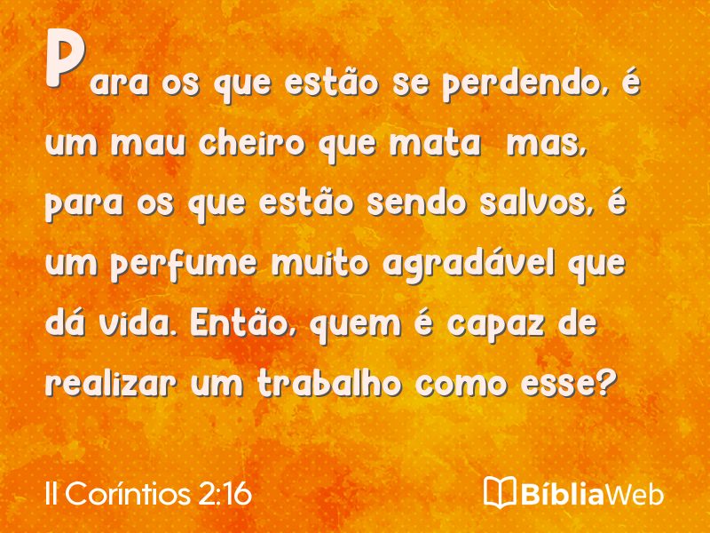 II Coríntios 2:16 em imagem para compartilhar