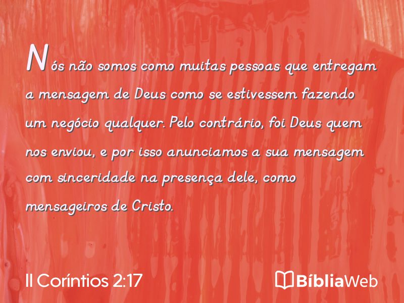II Coríntios 2:17 em imagem para compartilhar