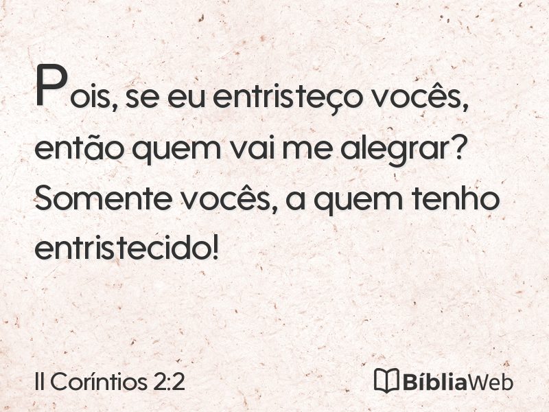 II Coríntios 2:2 em imagem para compartilhar
