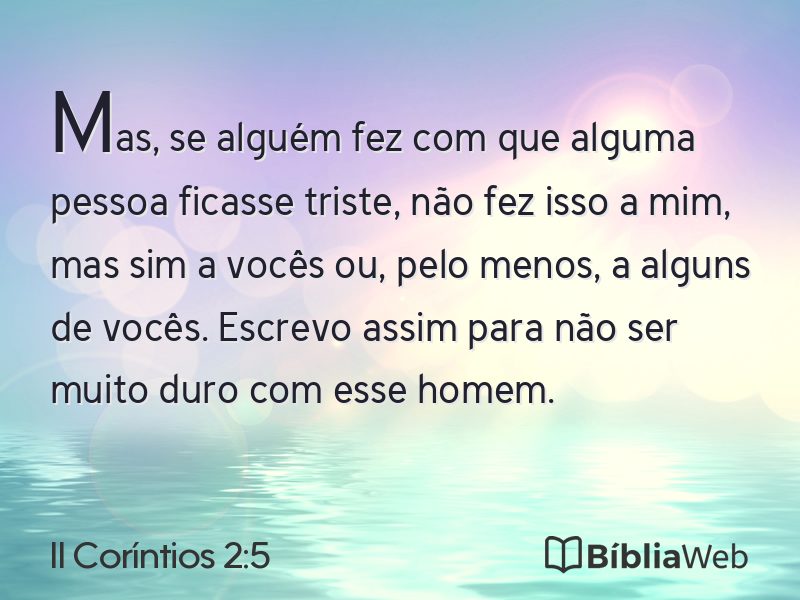 II Coríntios 2:5 em imagem para compartilhar