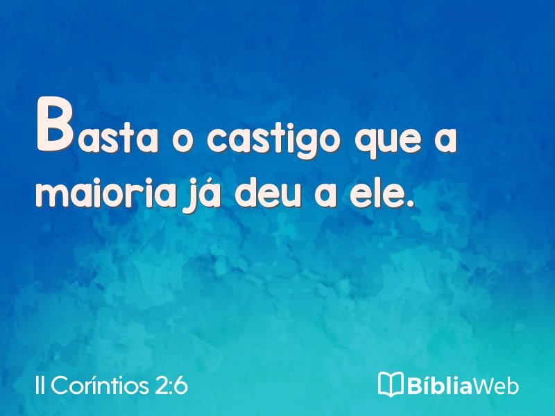 II Coríntios 2:6 em imagem para compartilhar