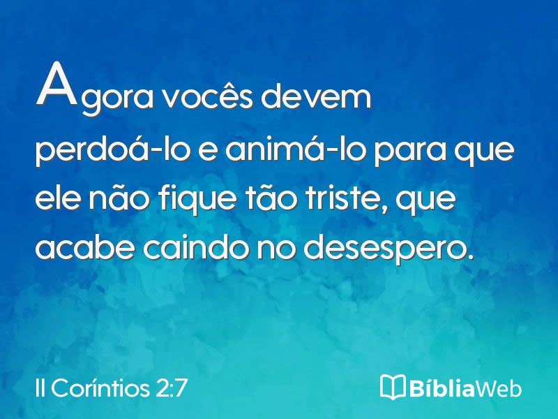 II Coríntios 2:7 em imagem para compartilhar