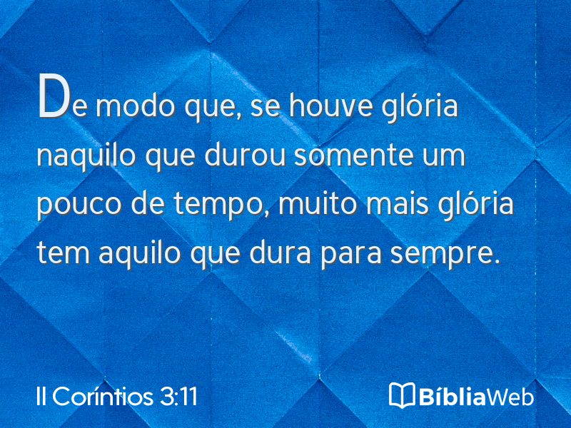 II Coríntios 3:11 em imagem para compartilhar