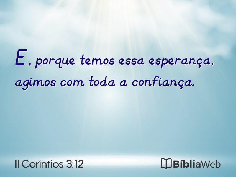 II Coríntios 3:12 em imagem para compartilhar