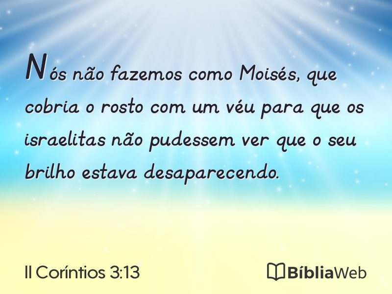 II Coríntios 3:13 em imagem para compartilhar