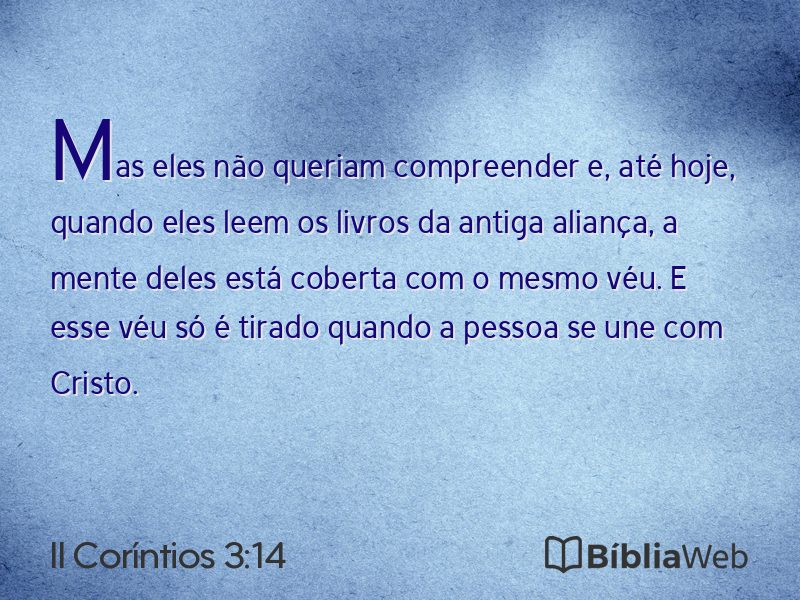 II Coríntios 3:14 em imagem para compartilhar