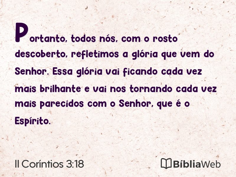 II Coríntios 3:18 em imagem para compartilhar