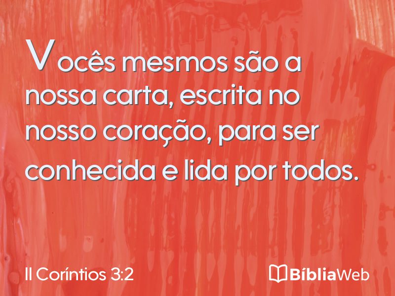 II Coríntios 3:2 em imagem para compartilhar