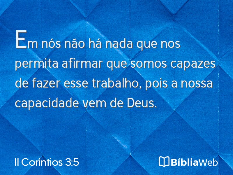II Coríntios 3:5 em imagem para compartilhar