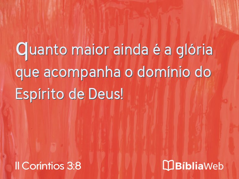 II Coríntios 3:8 em imagem para compartilhar