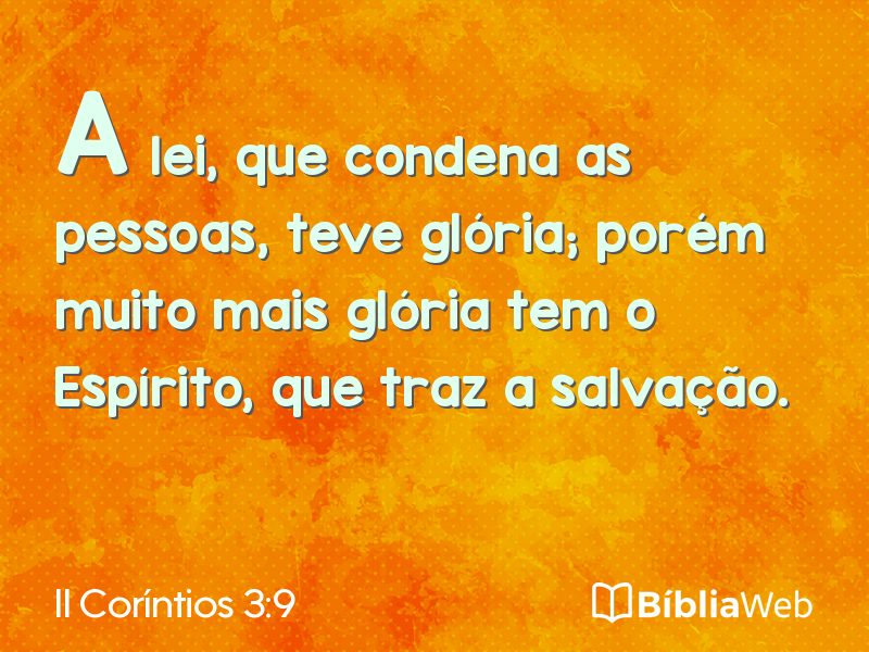 II Coríntios 3:9 em imagem para compartilhar