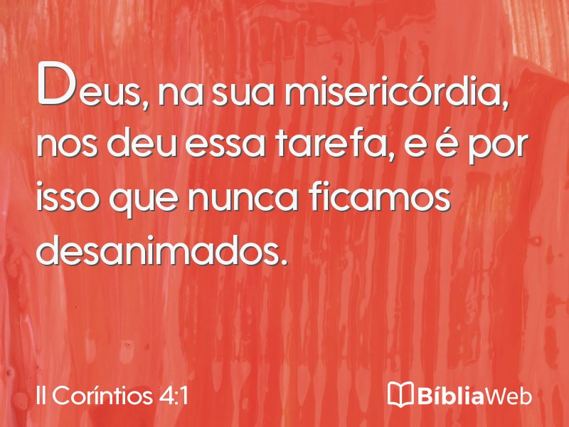 II Coríntios 4:1 em imagem para compartilhar