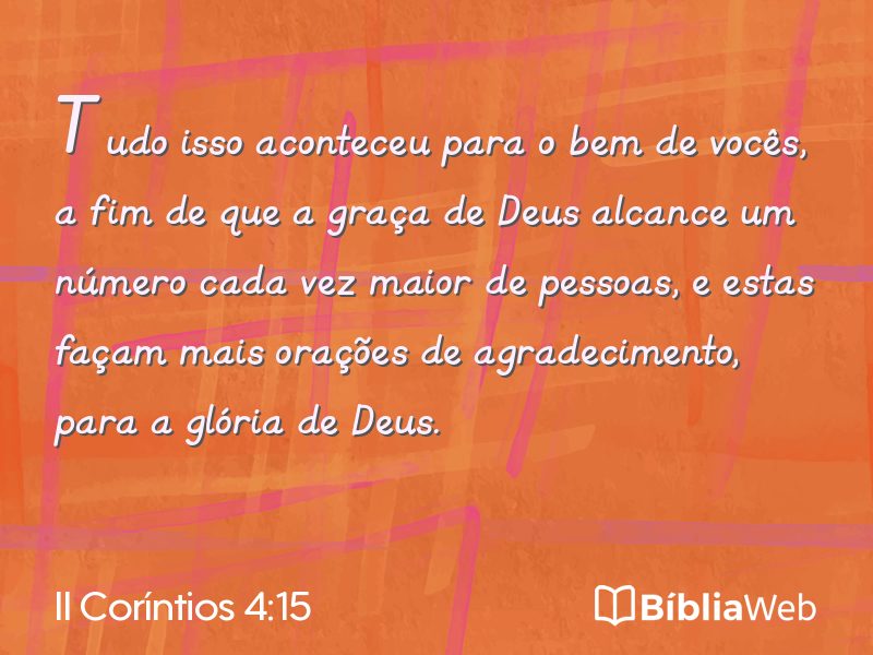 II Coríntios 4:15 em imagem para compartilhar